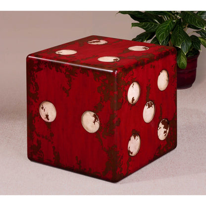 Dice Red Accent Table by Uttermost in red. Made from mdf, fir wood in a cottage & farmhouse style.