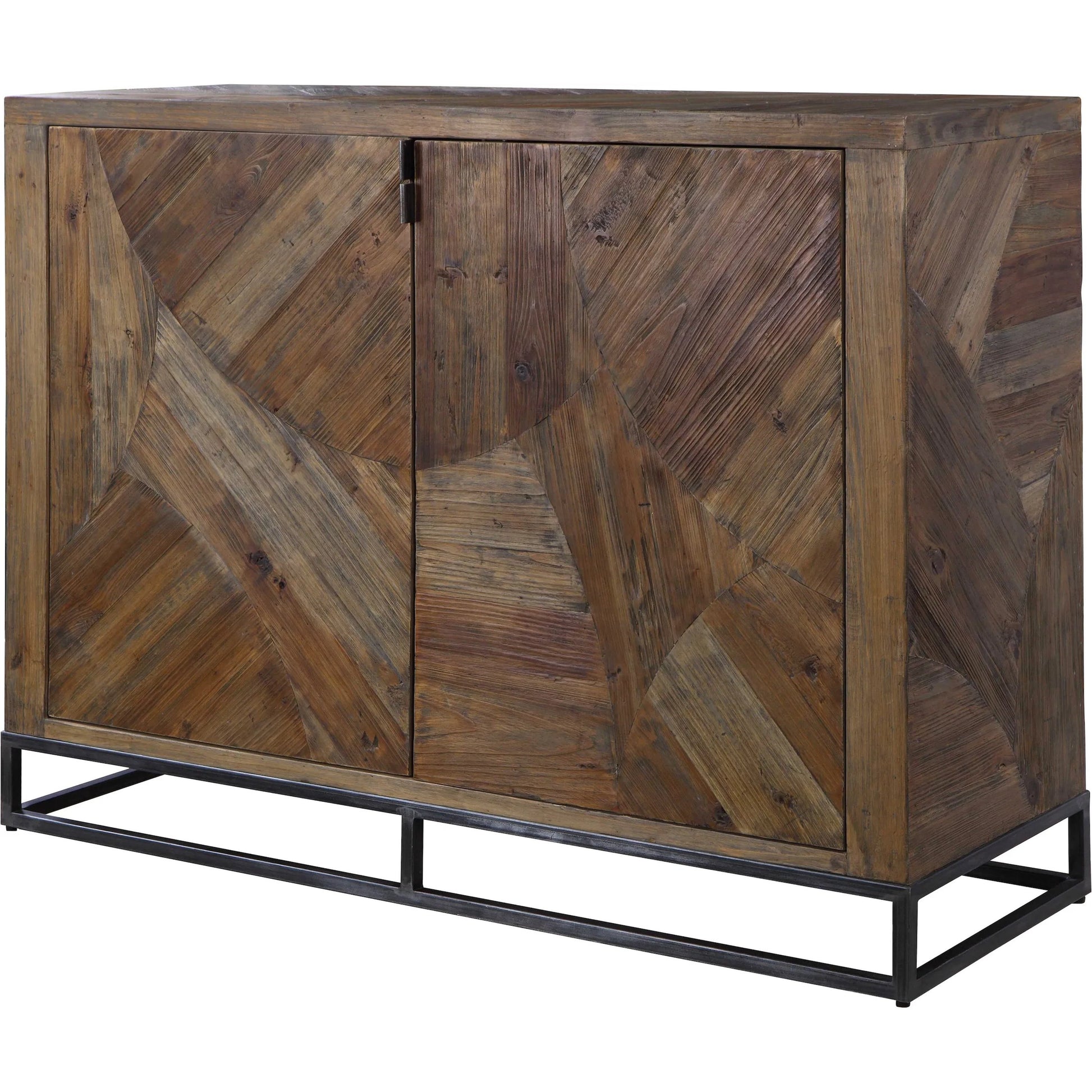 Evros Cabinet by Uttermost. Made from reclaimed fir, plywood, iron in a modern style.