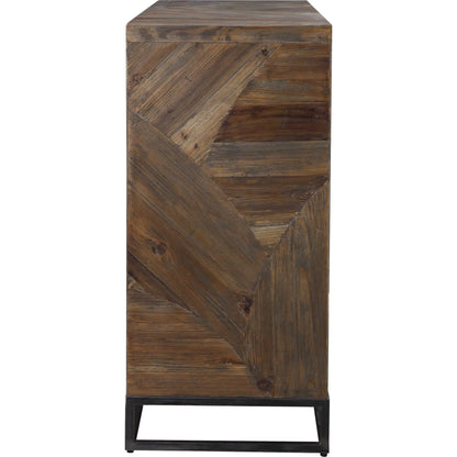 Evros Cabinet by Uttermost. Made from reclaimed fir, plywood, iron in a modern style.
