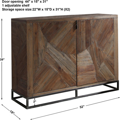 Evros Cabinet by Uttermost. Made from reclaimed fir, plywood, iron in a modern style.