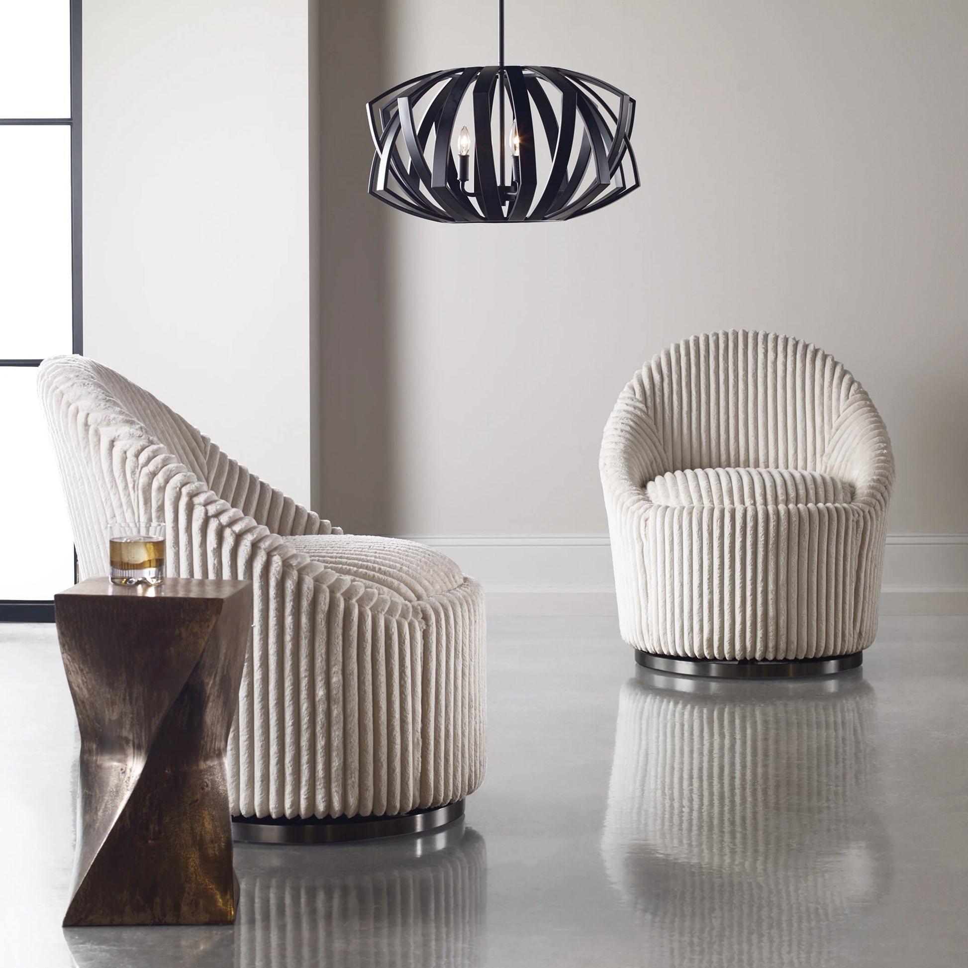 Euphrates Accent Table by Uttermost. Made from aluminum in a modern style.