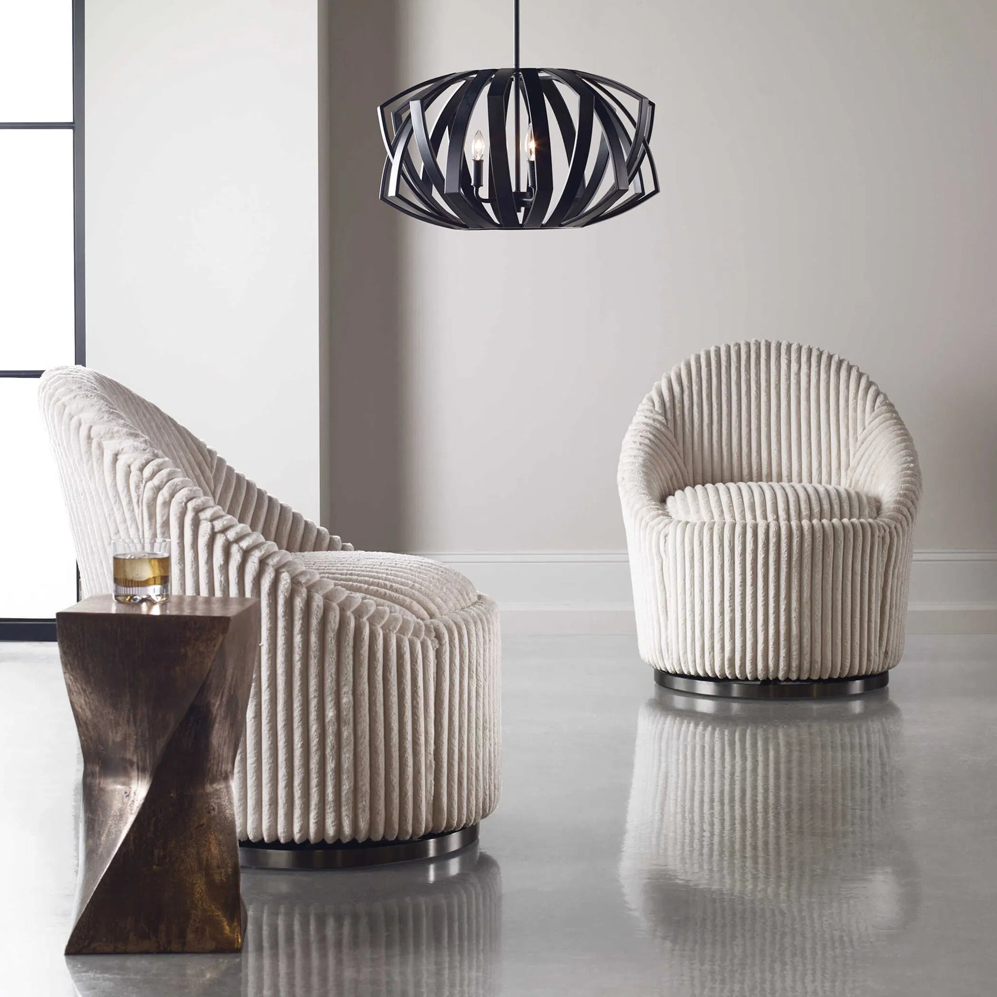 Euphrates Accent Table by Uttermost. Made from aluminum in a modern style.