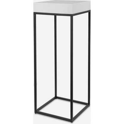 Gambia Marble Plant Stand by Uttermost in marble. Made from resin, stone powder 80%, steel 20% in a modern style.