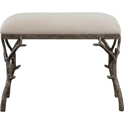 Lismore Fabric Bench by Uttermost. Made from iron, resin, linen, plywood in a rustic style.
