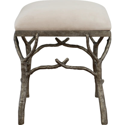 Lismore Fabric Bench by Uttermost. Made from iron, resin, linen, plywood in a rustic style.