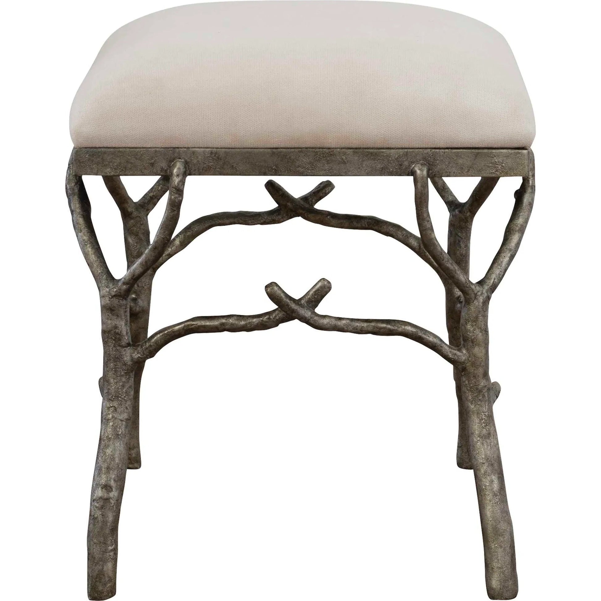 Lismore Fabric Bench by Uttermost. Made from iron, resin, linen, plywood in a rustic style.