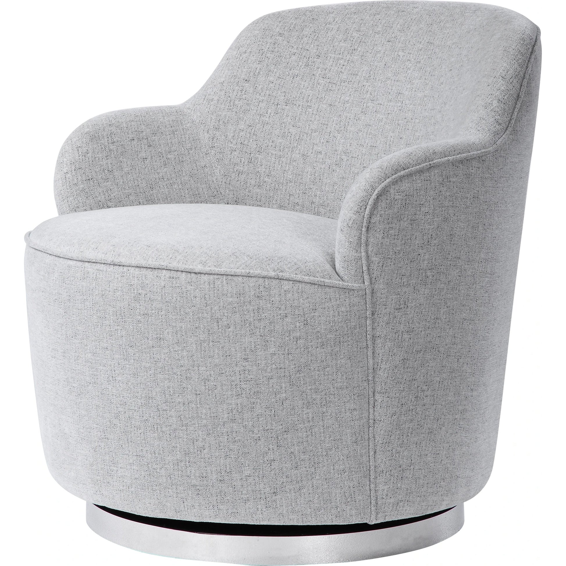 Hobart Casual Swivel Chair by Uttermost. Made from plywood, stainless steel, fabric, foam in a modern style.