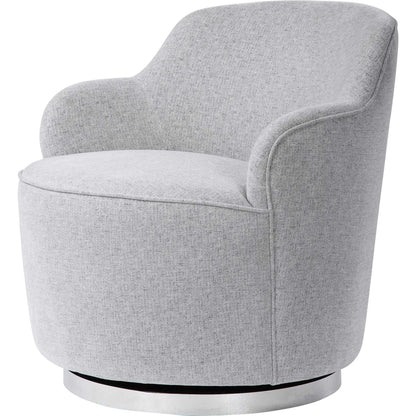 Hobart Casual Swivel Chair by Uttermost. Made from plywood, stainless steel, fabric, foam in a modern style.