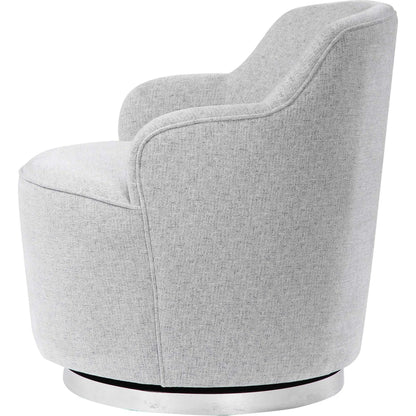 Hobart Casual Swivel Chair by Uttermost. Made from plywood, stainless steel, fabric, foam in a modern style.
