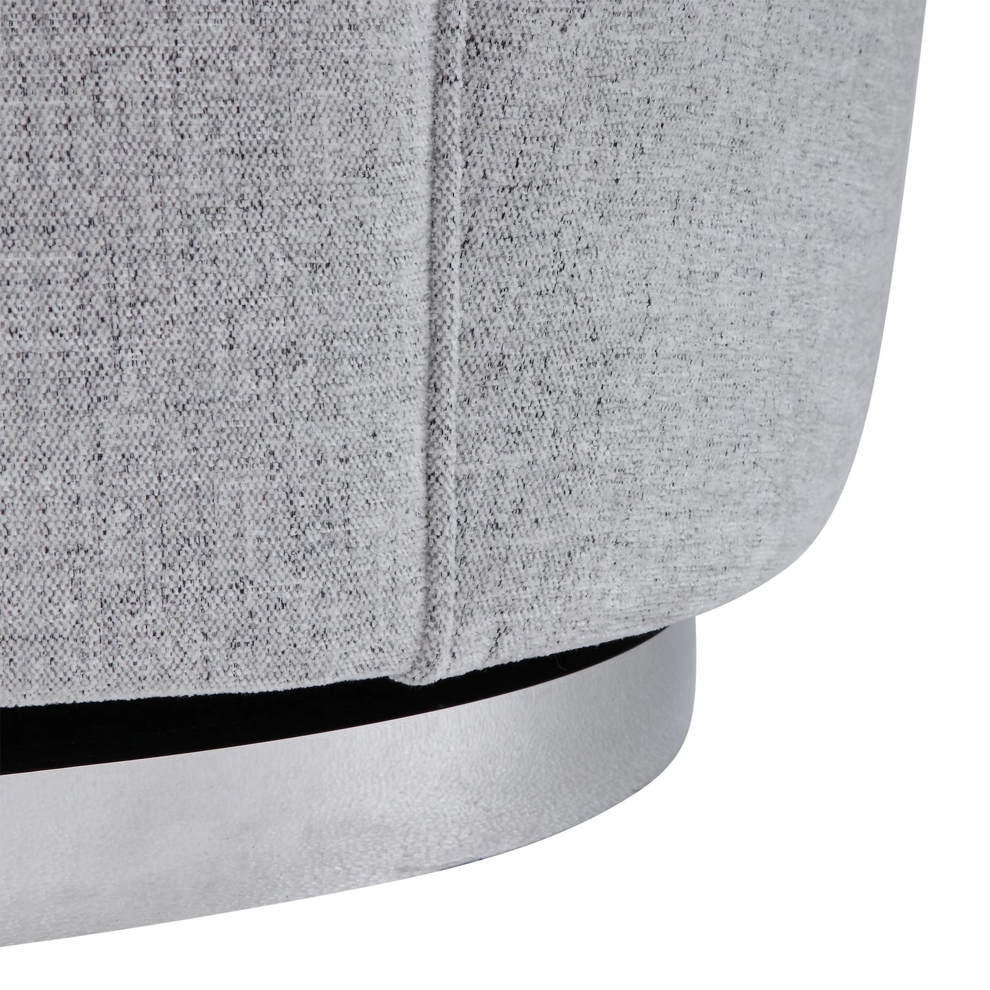 008 SR-766710 | Closeup | Hobart Casual Swivel Chair by Uttermost. Made from plywood, stainless steel, fabric, foam in a modern style.