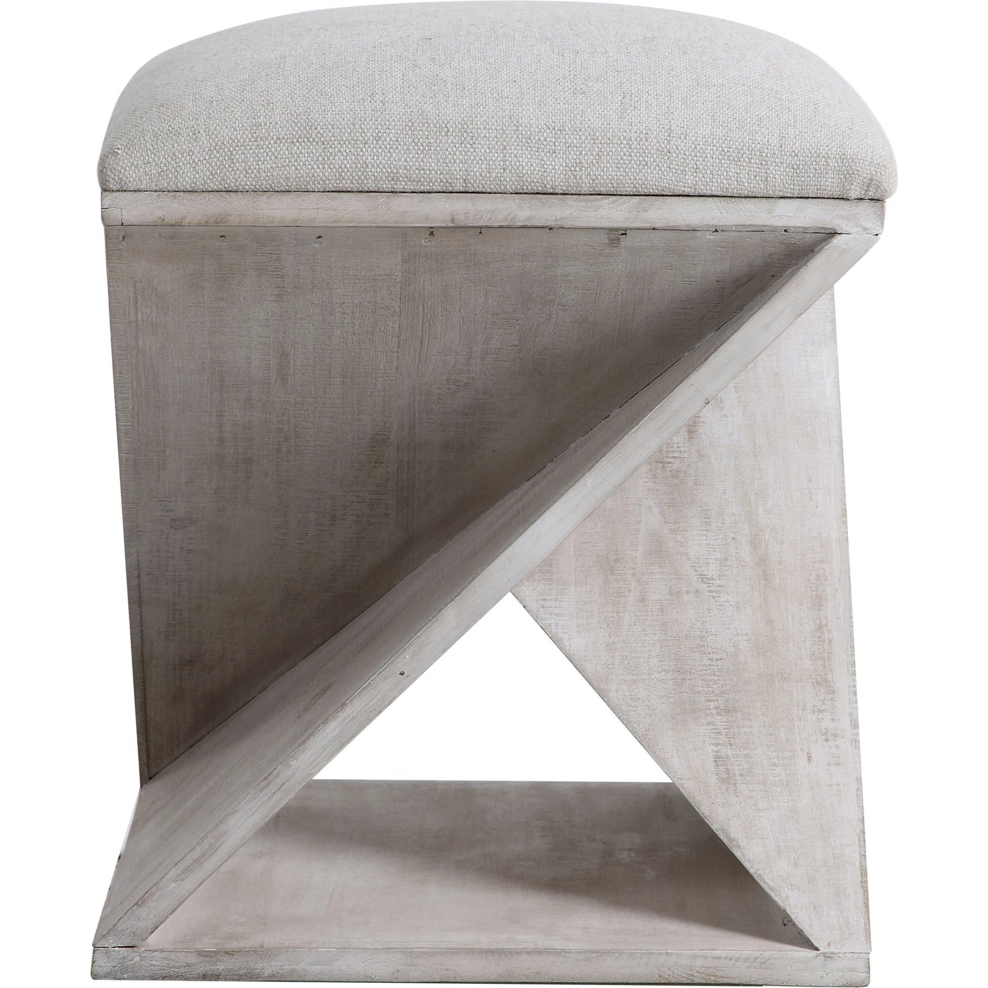 Benue Ottoman by Uttermost in gray. Made from fir, mdf, linen in a modern style.