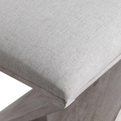 Benue Ottoman by Uttermost in gray. Made from fir, mdf, linen in a modern style.