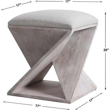 Benue Ottoman by Uttermost in gray. Made from fir, mdf, linen in a modern style.