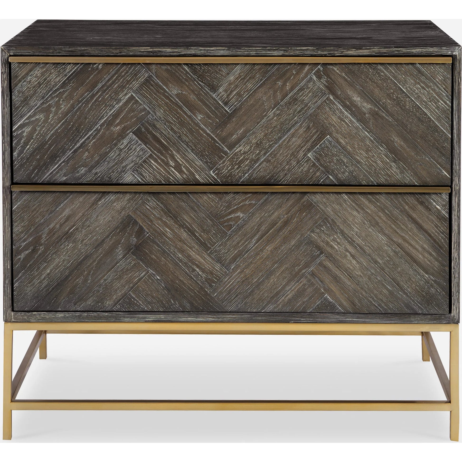 Armistead Drawer Chest by Uttermost in walnut. Made from oak veneer, steel, mdf in a modern style.