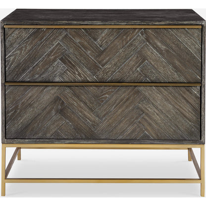 Armistead Drawer Chest by Uttermost in walnut. Made from oak veneer, steel, mdf in a modern style.
