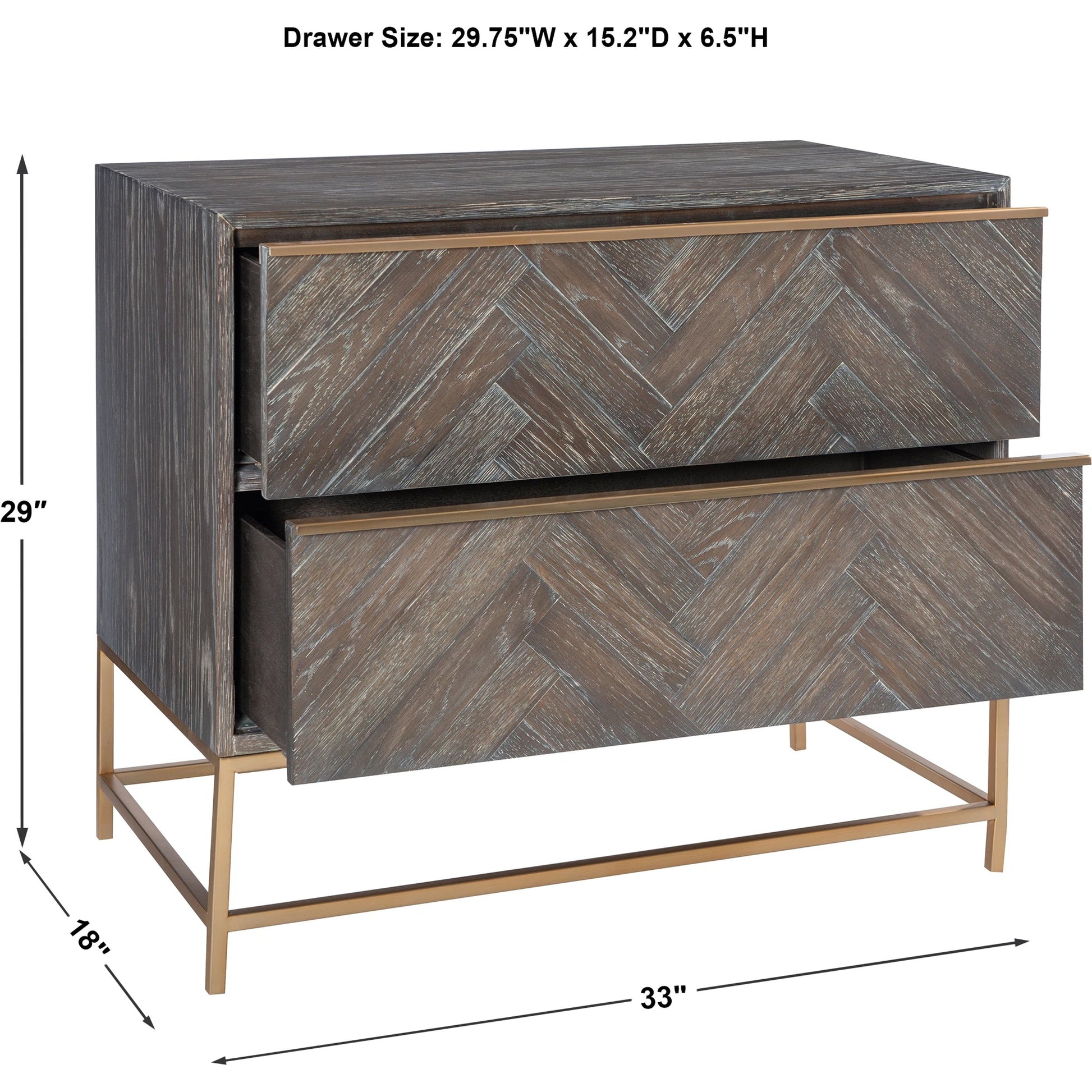 Armistead Drawer Chest by Uttermost in walnut. Made from oak veneer, steel, mdf in a modern style.