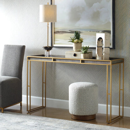 Cardew Modern Console Table by Uttermost. Made from pu fabric, steel, mdf in a modern style.