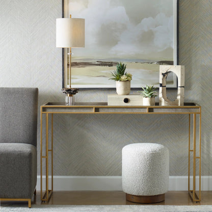Cardew Modern Console Table by Uttermost. Made from pu fabric, steel, mdf in a modern style.