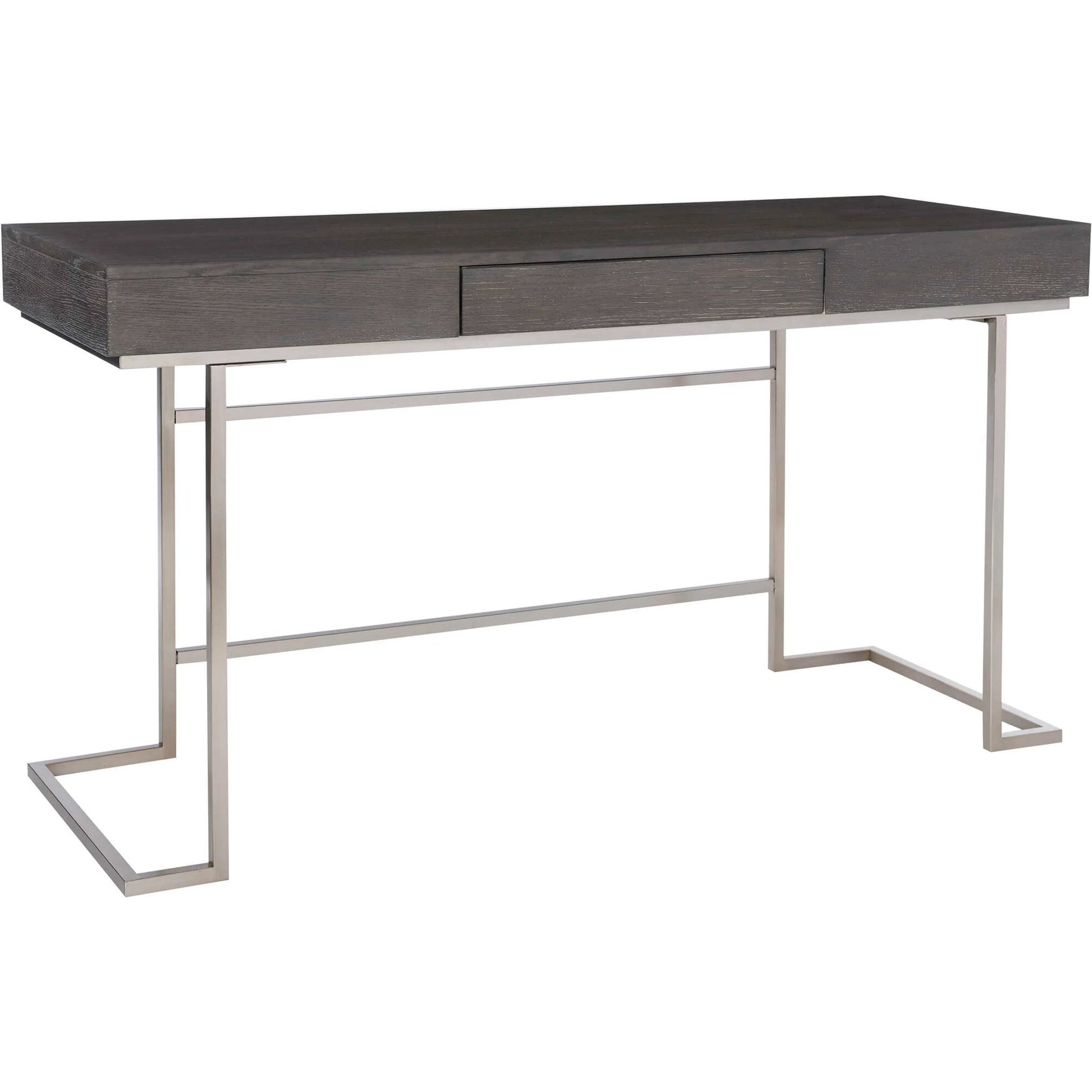 Claude Modern Oak Desk by Uttermost. Made from mdf, oak veneer, steel in a modern style.
