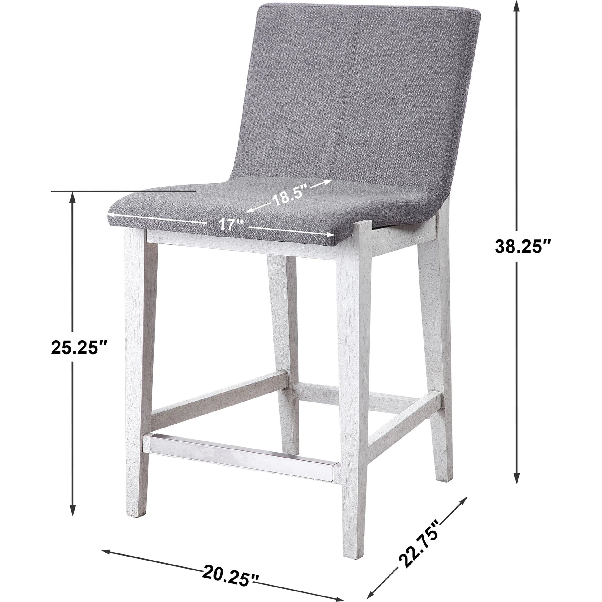 Brazos Counter Stool by Uttermost in gray. Made from rubber wood, plywood, fabric, foam in a modern style.
