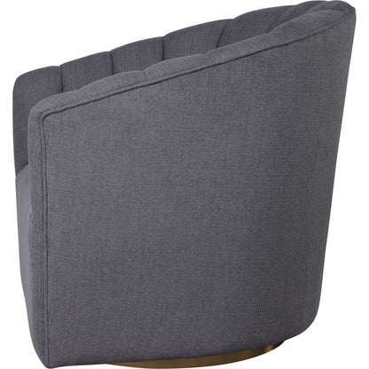 Cuthbert Modern Swivel Chair by Uttermost. Made from stainless steel, plywood, hardwood, foam, fabric in a transitional style.