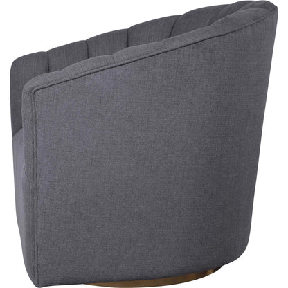 Cuthbert Modern Swivel Chair by Uttermost. Made from stainless steel, plywood, hardwood, foam, fabric in a transitional style.