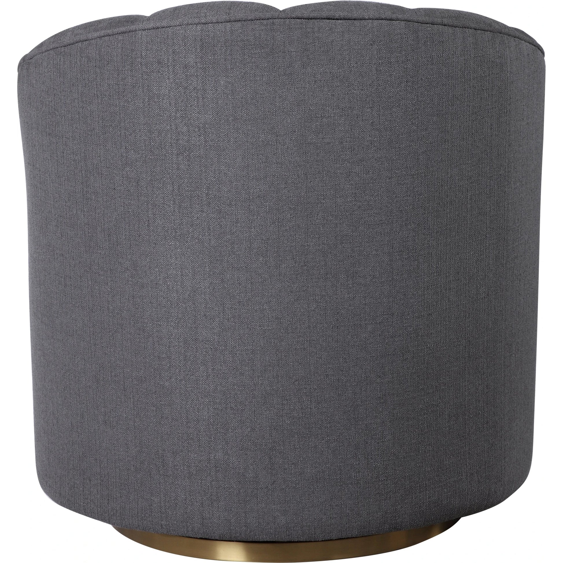 Cuthbert Modern Swivel Chair by Uttermost. Made from stainless steel, plywood, hardwood, foam, fabric in a transitional style.
