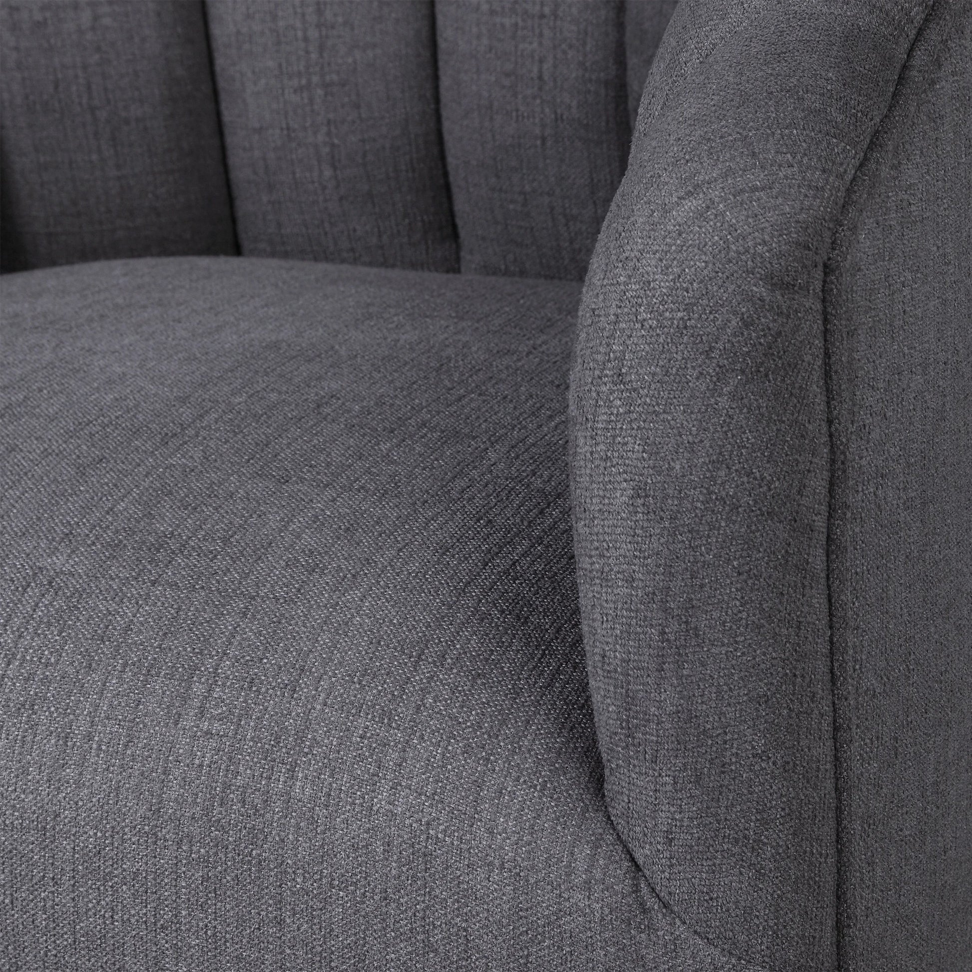 Cuthbert Modern Swivel Chair by Uttermost. Made from stainless steel, plywood, hardwood, foam, fabric in a transitional style.