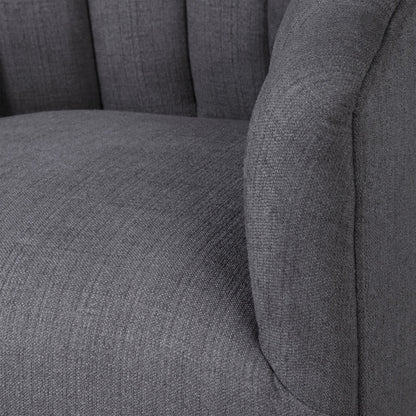 Cuthbert Modern Swivel Chair by Uttermost. Made from stainless steel, plywood, hardwood, foam, fabric in a transitional style.