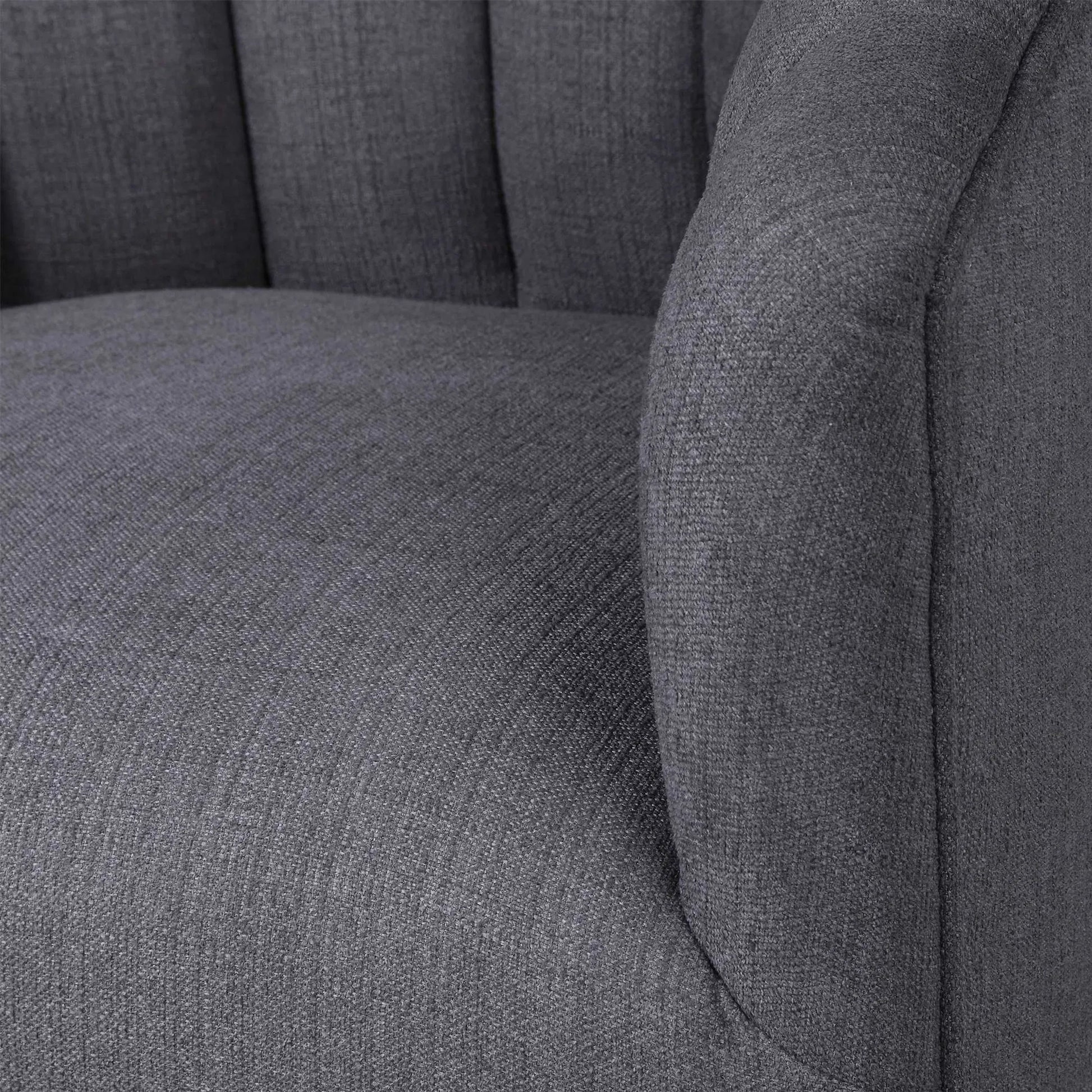 Cuthbert Modern Swivel Chair by Uttermost. Made from stainless steel, plywood, hardwood, foam, fabric in a transitional style.
