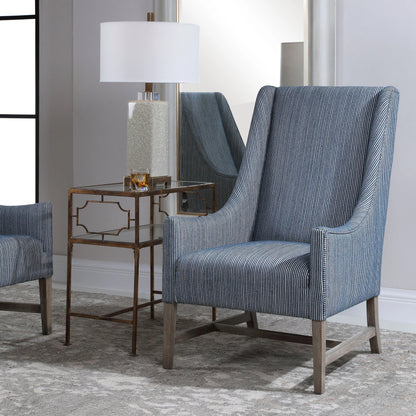 Galiot Wingback Accent Chair by Uttermost. Made from rubber wood, eucalyptus, fabric, foam, plywood in a modern style.