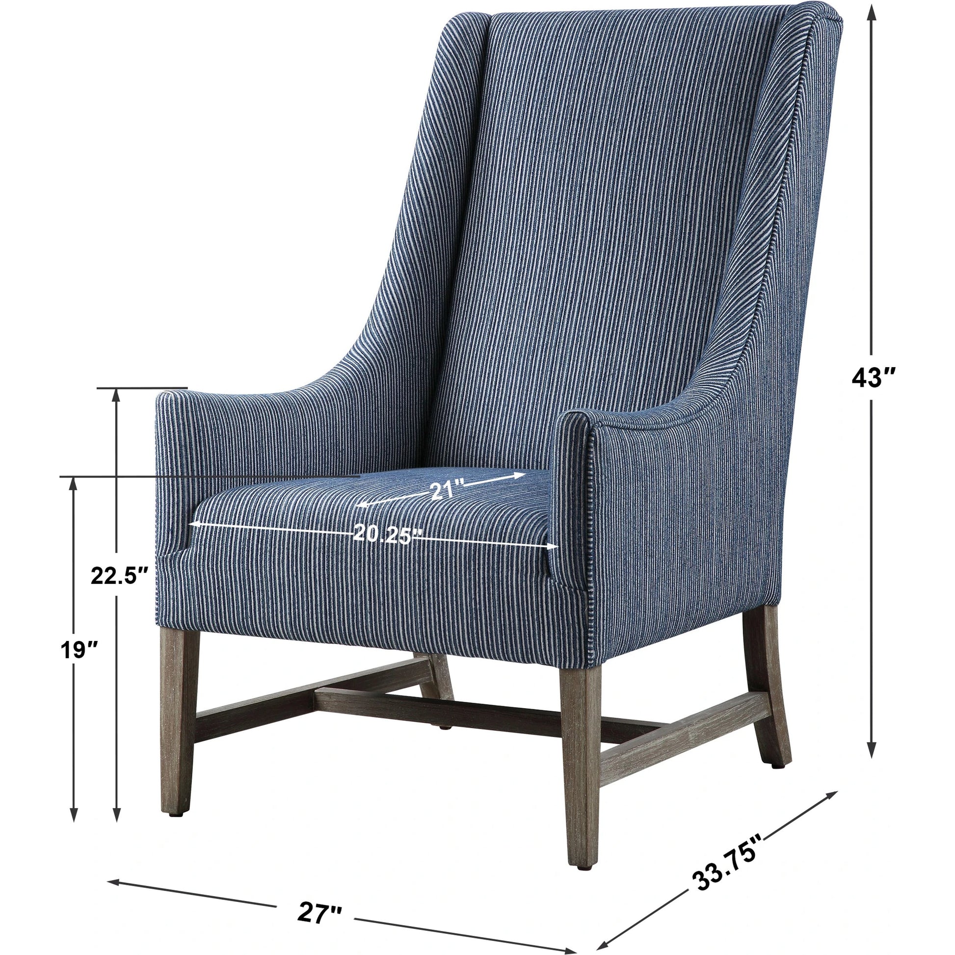 Galiot Wingback Accent Chair by Uttermost. Made from rubber wood, eucalyptus, fabric, foam, plywood in a modern style.