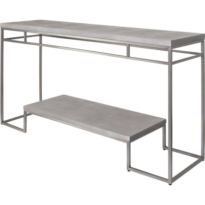 Clea Console Table by Uttermost. Made from stainless steel, mdf, faux shargreen in a modern style.