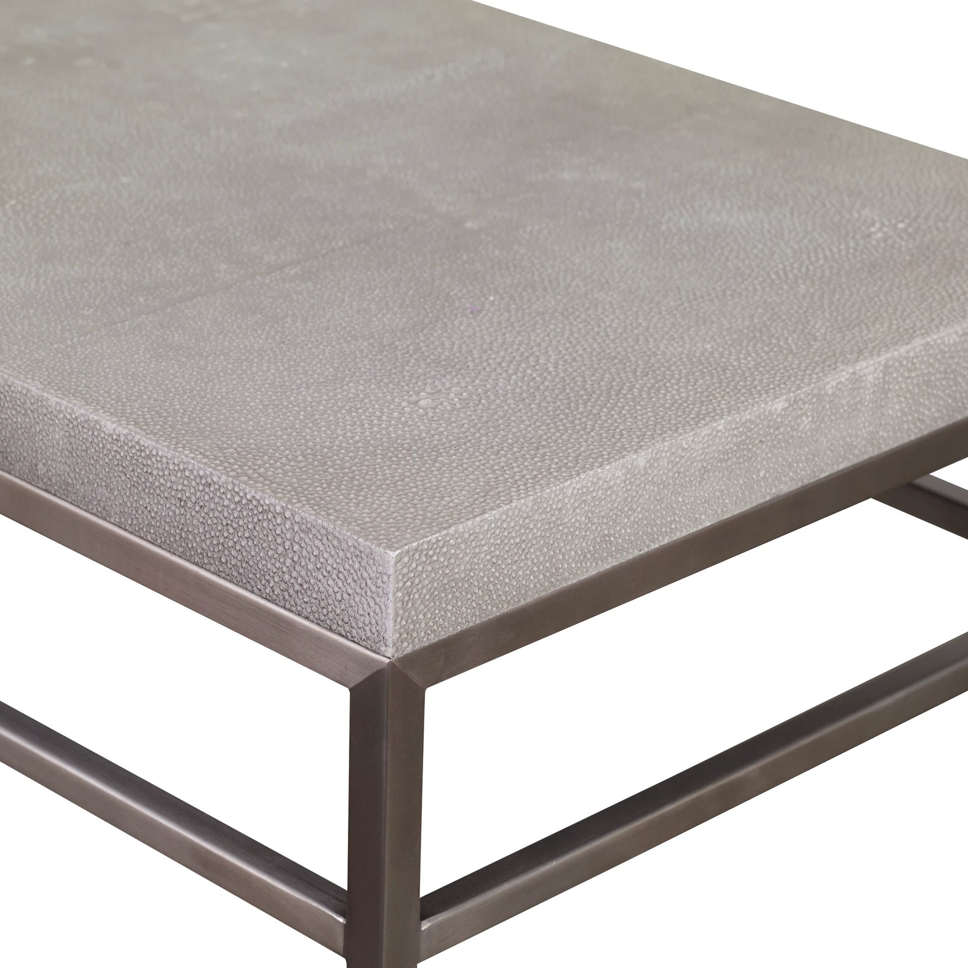 Clea Console Table by Uttermost. Made from stainless steel, mdf, faux shargreen in a modern style.