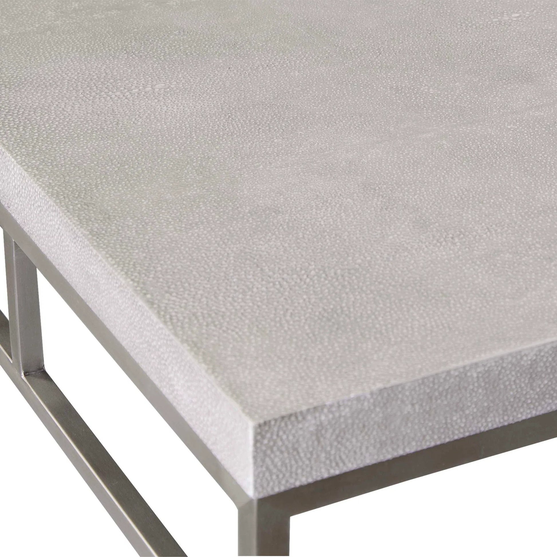 Clea Console Table by Uttermost. Made from stainless steel, mdf, faux shargreen in a modern style.