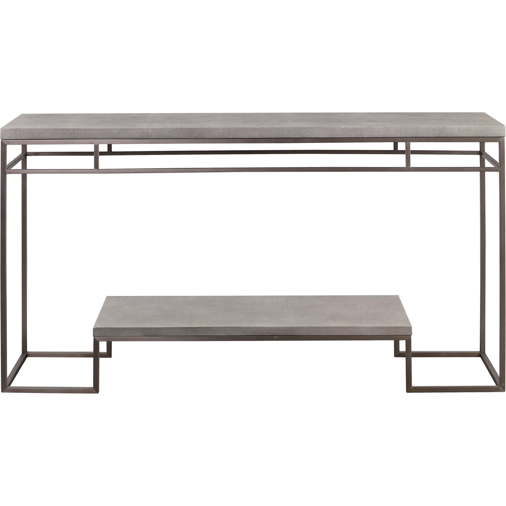 Clea Console Table by Uttermost. Made from stainless steel, mdf, faux shargreen in a modern style.