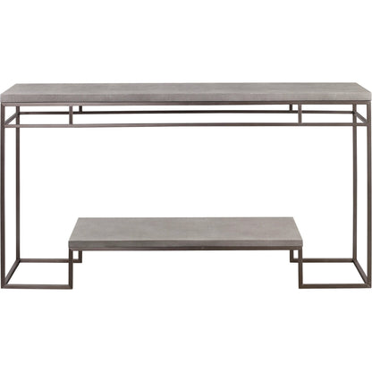 Clea Console Table by Uttermost. Made from stainless steel, mdf, faux shargreen in a modern style.
