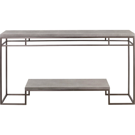Clea Console Table by Uttermost. Made from stainless steel, mdf, faux shargreen in a modern style.