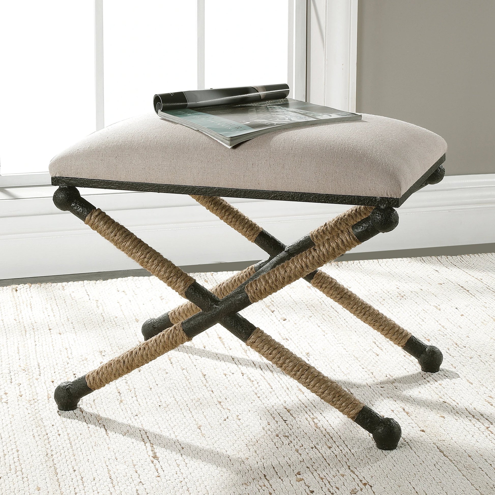 Firth Small Bench by Uttermost. Made from unique in a coastal style.