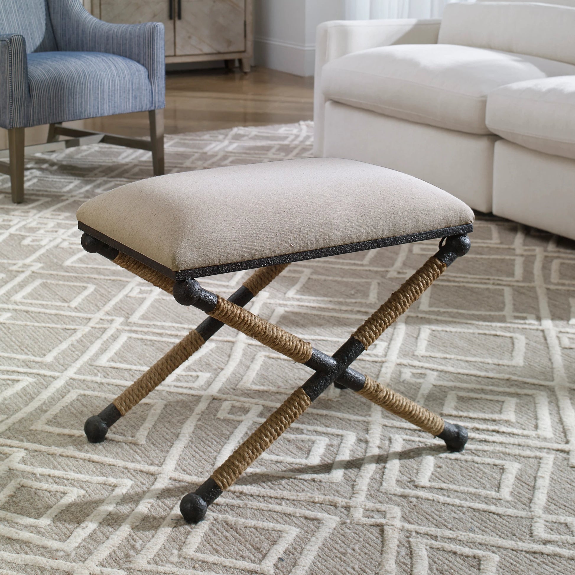 Firth Small Bench by Uttermost. Made from unique in a coastal style.