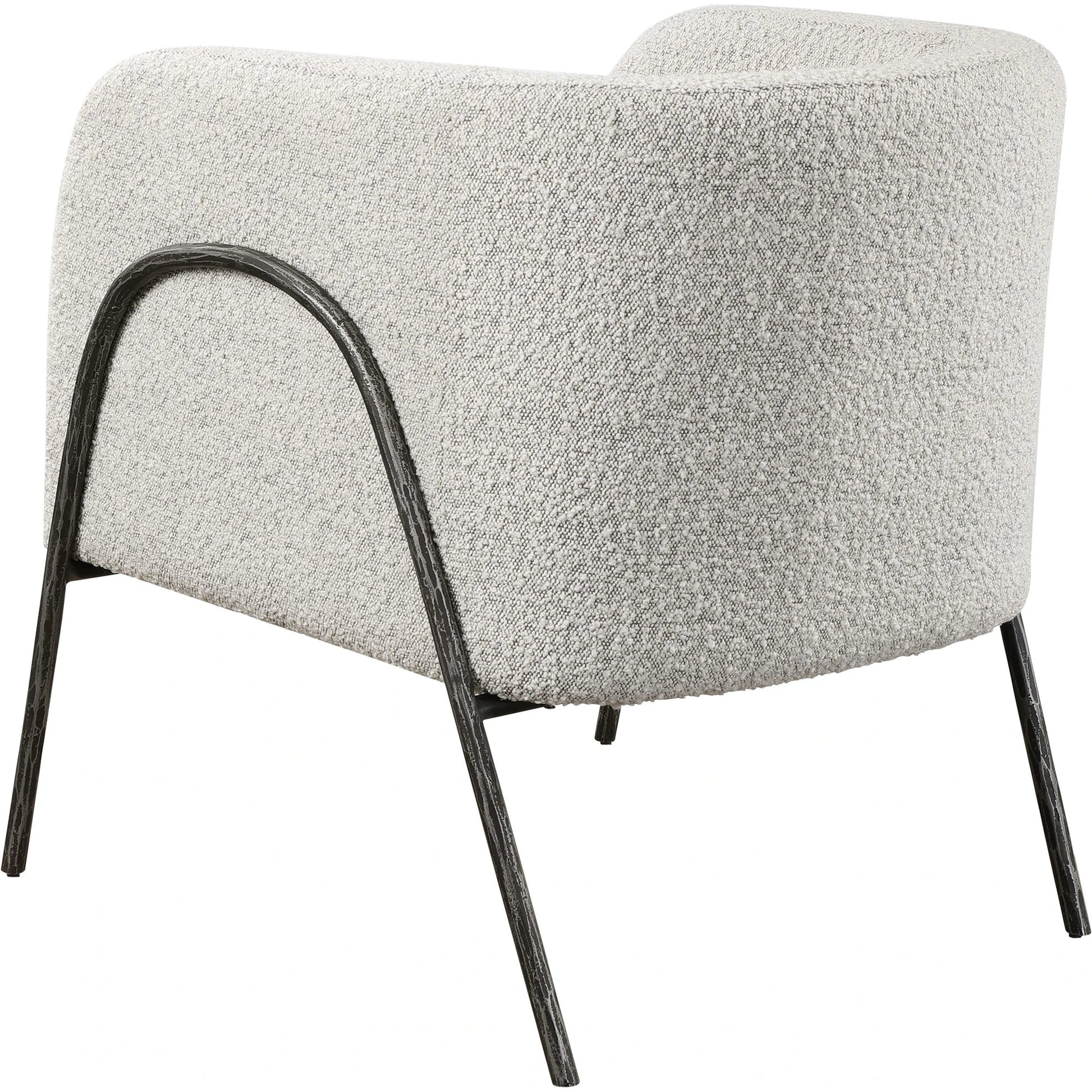 Jacobsen Accent Chair by Uttermost in ivory, warm gray and iron. Made from fabric, foam, plywood, iron in a modern style.