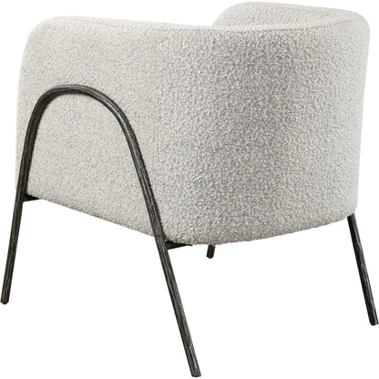 Jacobsen Accent Chair by Uttermost in ivory, warm gray and iron. Made from fabric, foam, plywood, iron in a modern style.