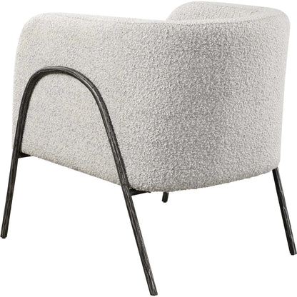 Jacobsen Accent Chair by Uttermost in ivory, warm gray and iron. Made from fabric, foam, plywood, iron in a modern style.