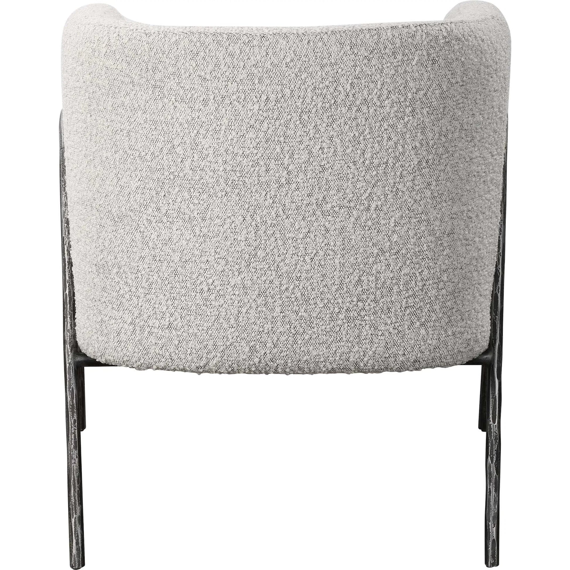 Jacobsen Accent Chair by Uttermost in ivory, warm gray and iron. Made from fabric, foam, plywood, iron in a modern style.