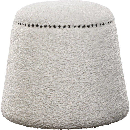 Gumdrop Ottoman by Uttermost in nickel. Made from unique in a transitional style.