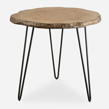 Runay Slab Side Table by Uttermost in wood. Made from tsca title vi with veneer, metal in a modern style.