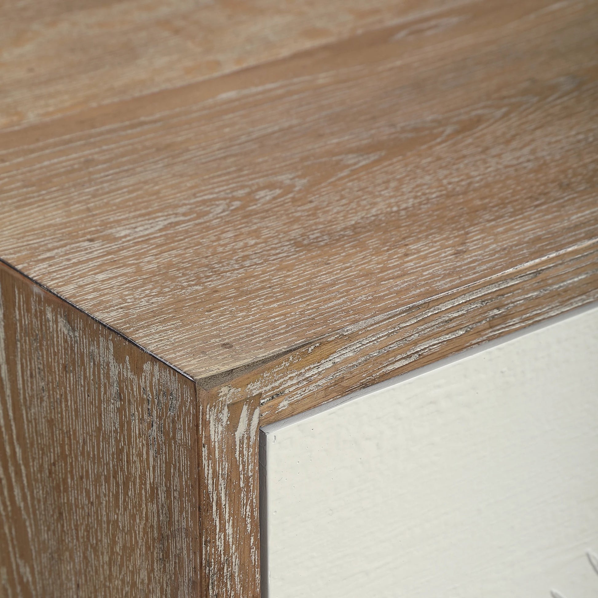 Dani Cabinet by Uttermost in white. Made from rubber wood, plywood, mdf, oak veneer in a modern style.