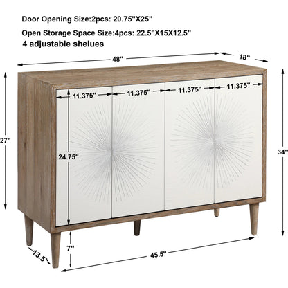 Dani Cabinet by Uttermost in white. Made from rubber wood, plywood, mdf, oak veneer in a modern style.