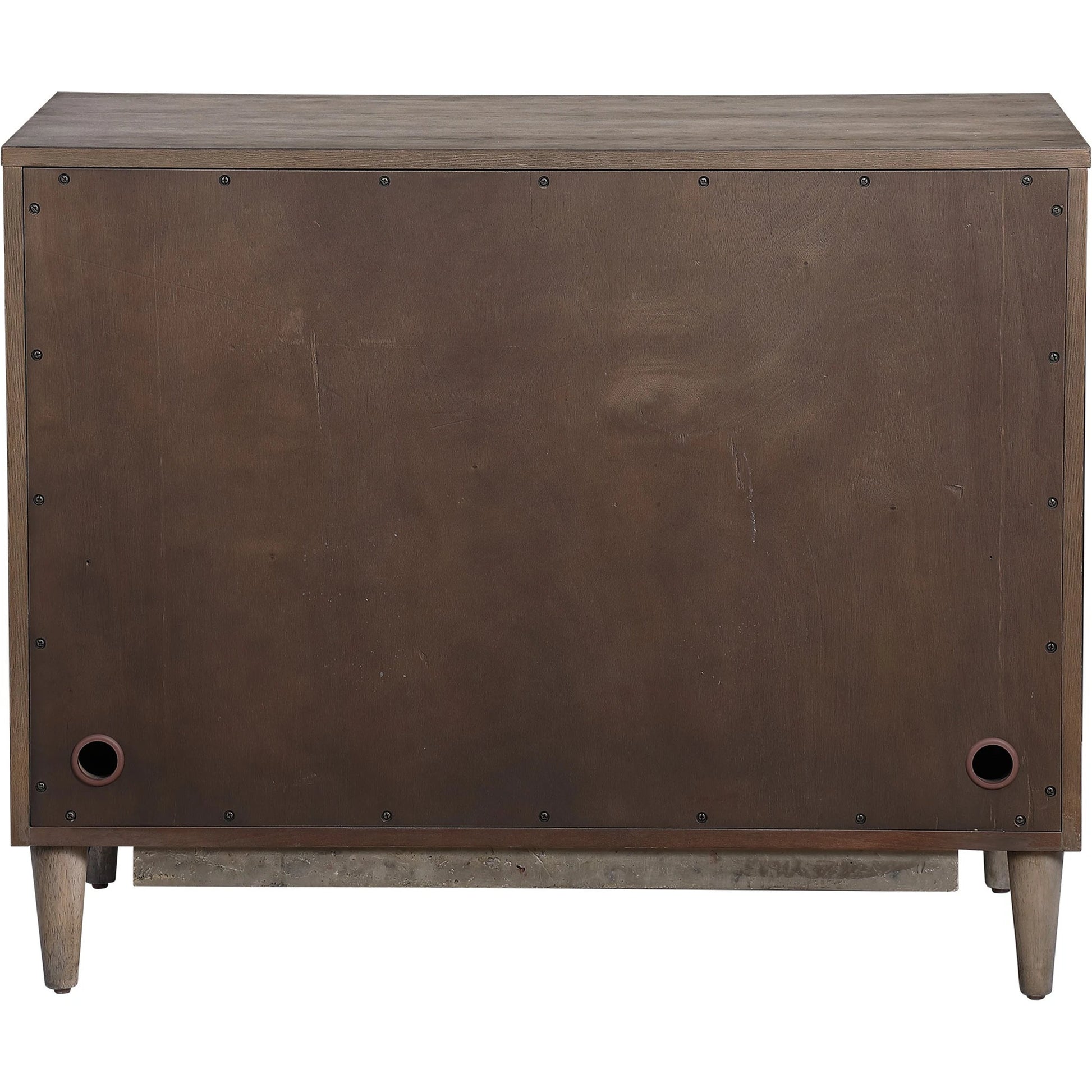 Shield Cabinet by Uttermost in gray. Made from rubber wood, oak veneer, mdf, particle board, steel in a eclectic & global style.