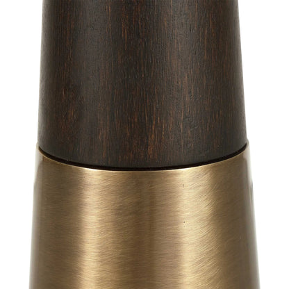 Fortier Accent Table by Uttermost in black. Made from 50% iron, 10% glass, 40% rubber wood in a eclectic & global style.
